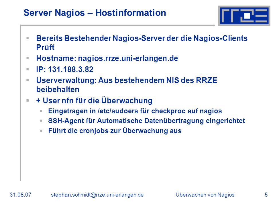 Server Nagios – Hostinformation