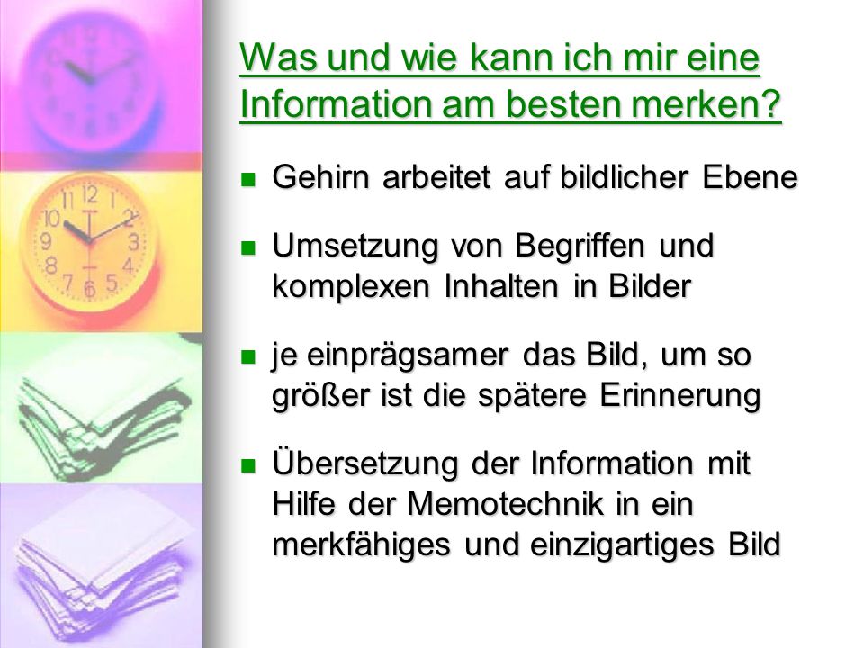 Was und wie kann ich mir eine Information am besten merken