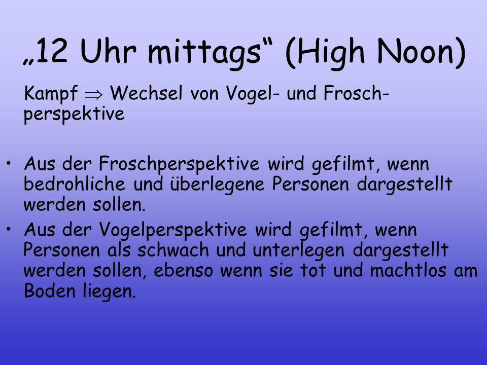 „12 Uhr mittags (High Noon)