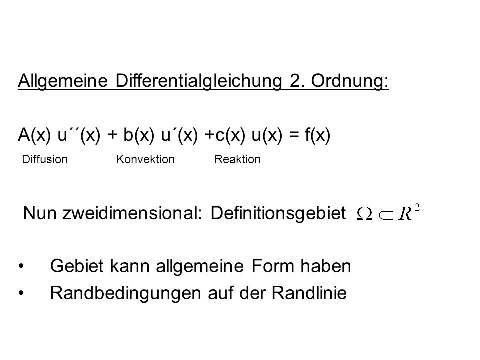 Allgemeine Differentialgleichung 2. Ordnung: