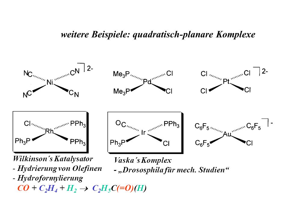 weitere Beispiele: quadratisch-planare Komplexe