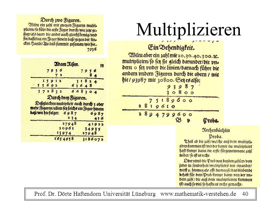 Multiplizieren Prof. Dr. Dörte Haftendorn Universität Lüneburg   40