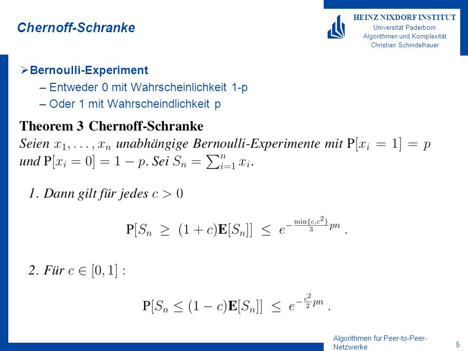 Chernoff-Schranke Bernoulli-Experiment