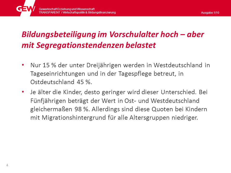 Bildungsbeteiligung im Vorschulalter hoch – aber mit Segregationstendenzen belastet