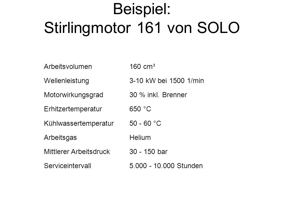 Beispiel: Stirlingmotor 161 von SOLO