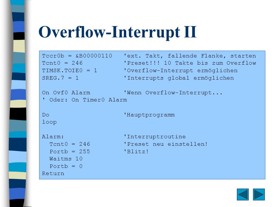 Overflow-Interrupt II