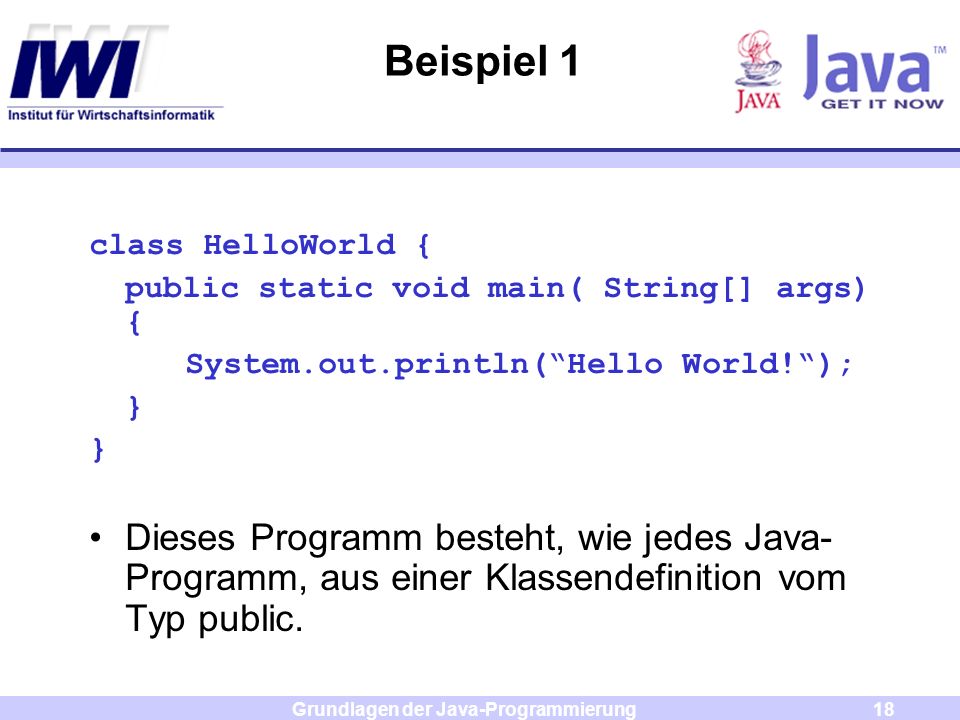Grundlagen der Java-Programmierung