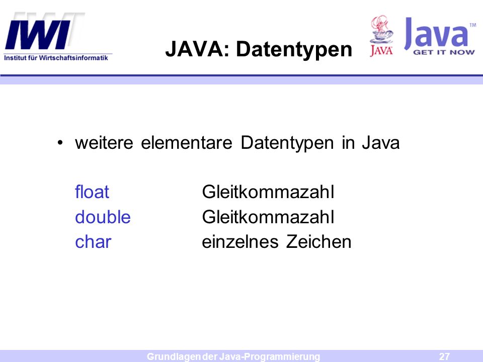 Grundlagen der Java-Programmierung