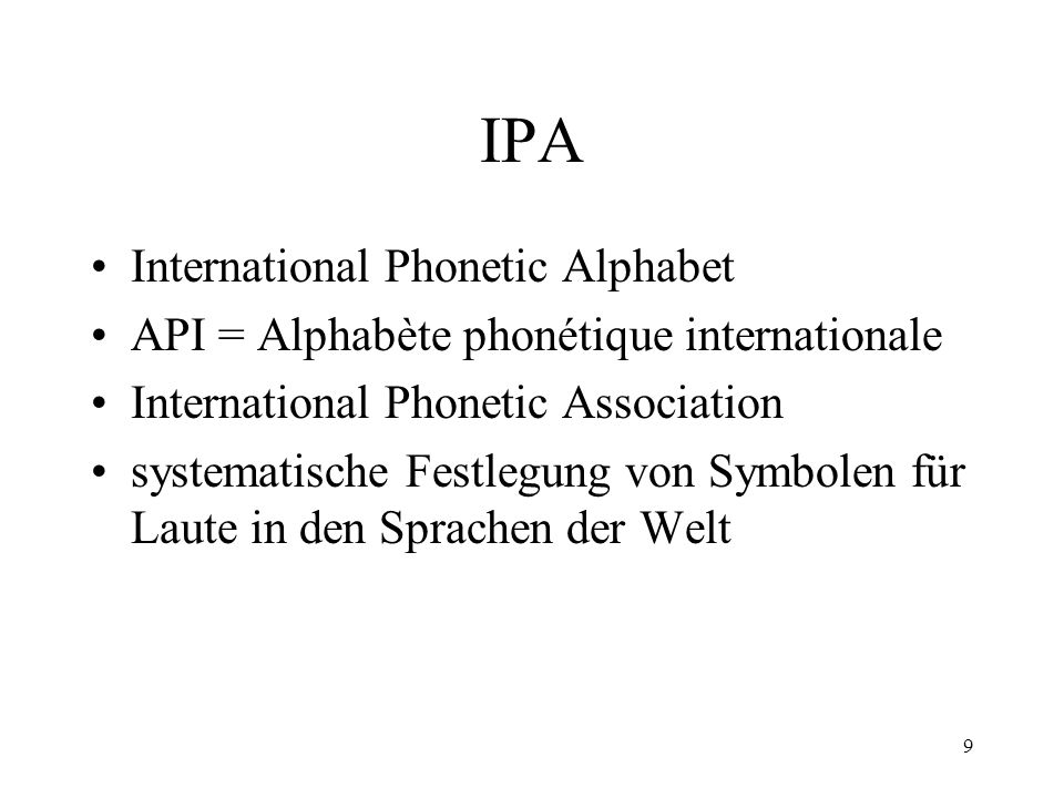 IPA International Phonetic Alphabet