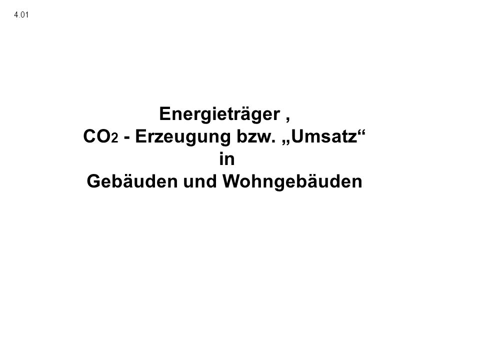 CO2 - Erzeugung bzw. „Umsatz in Gebäuden und Wohngebäuden