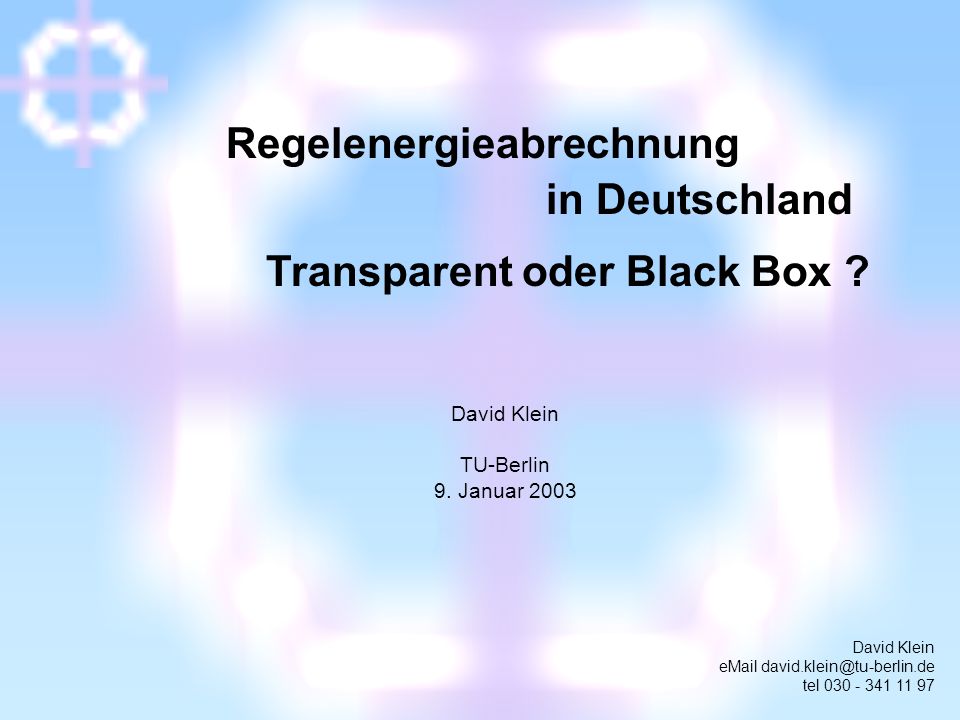 Regelenergieabrechnung in Deutschland