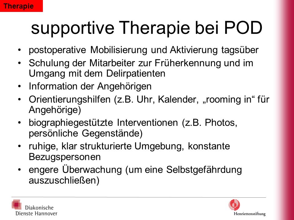 supportive Therapie bei POD