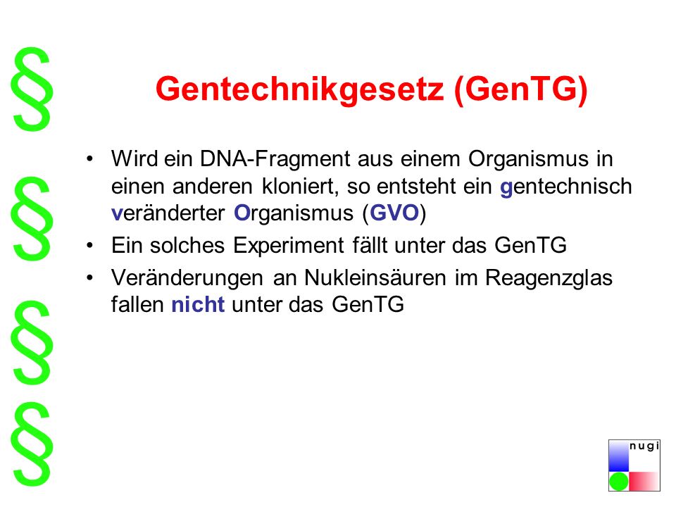 Gentechnikgesetz (GenTG)