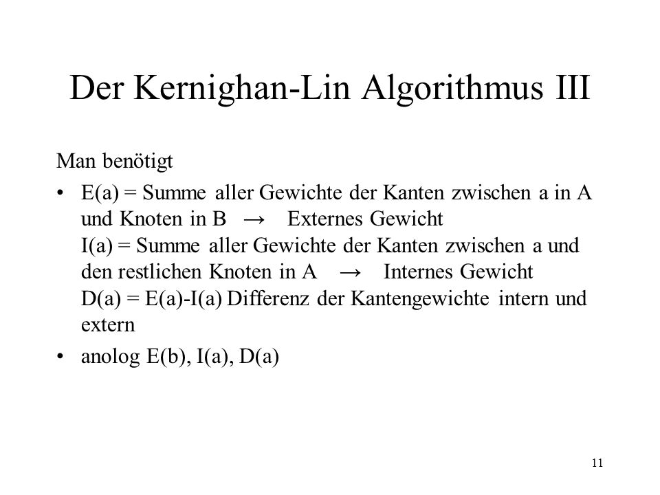Der Kernighan-Lin Algorithmus III