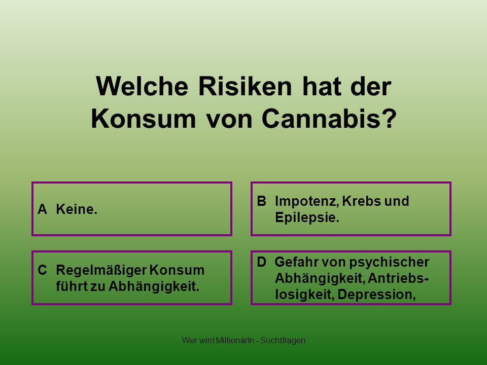 Welche Risiken hat der Konsum von Cannabis