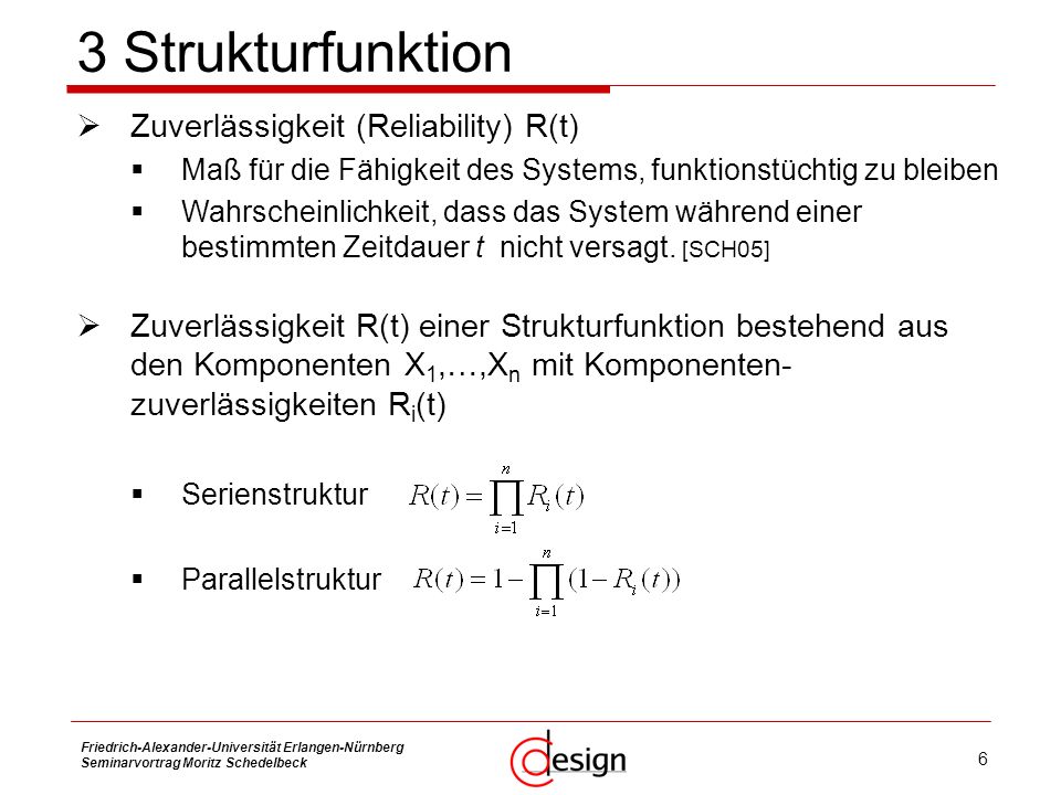 3 Strukturfunktion Zuverlässigkeit (Reliability) R(t)