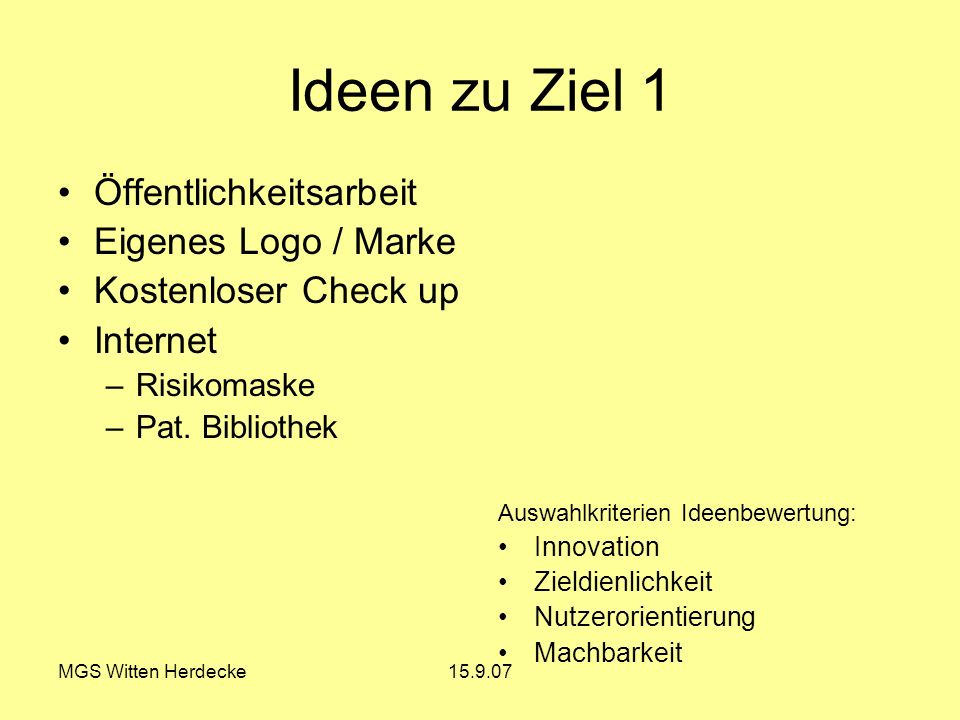 Ideen zu Ziel 1 Öffentlichkeitsarbeit Eigenes Logo / Marke