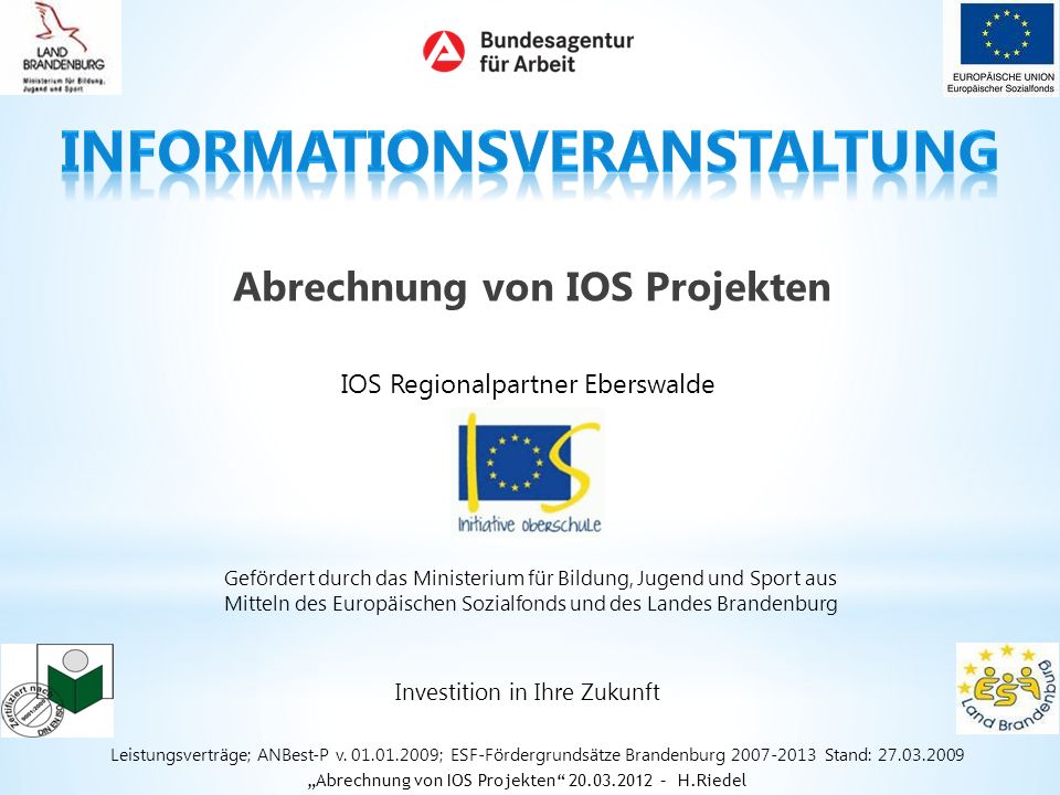 Abrechnung von IOS Projekten