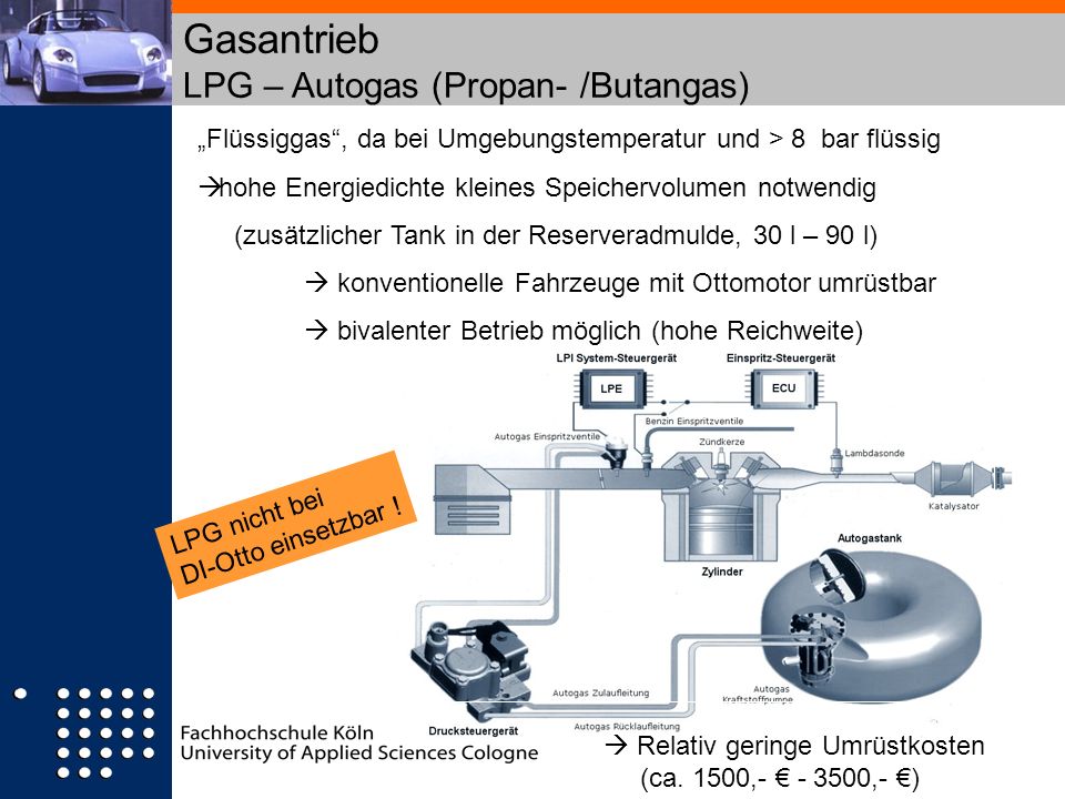 Gasantrieb LPG – Autogas (Propan- /Butangas)