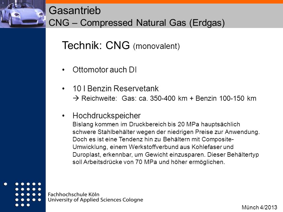 Gasantrieb CNG – Compressed Natural Gas (Erdgas)