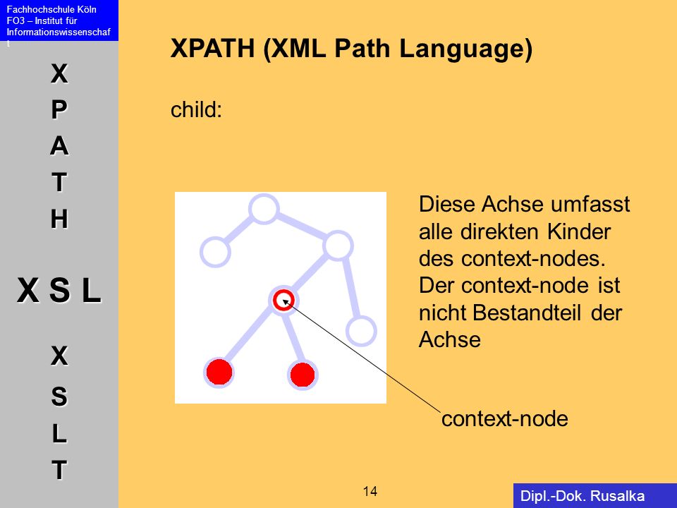 XPATH (XML Path Language) child: