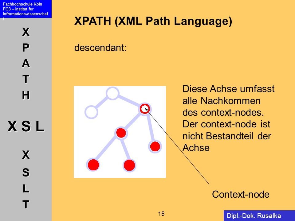 XPATH (XML Path Language) descendant: