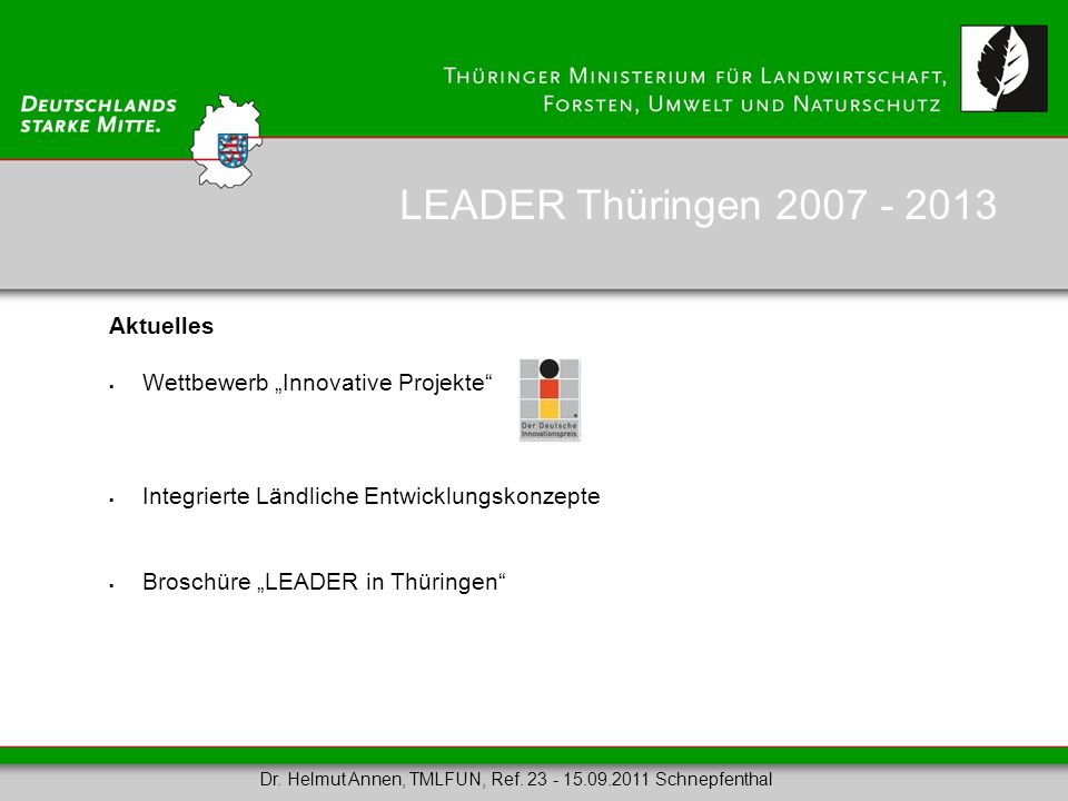 LEADER Thüringen Aktuelles