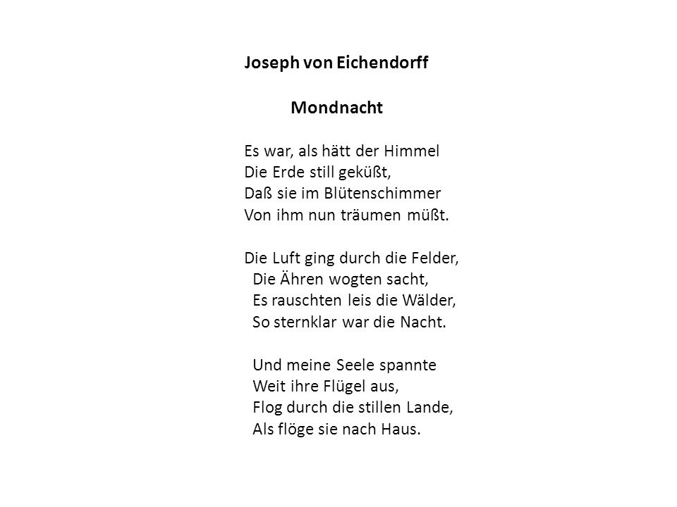 Gedicht joseph von eichendorff mondnacht