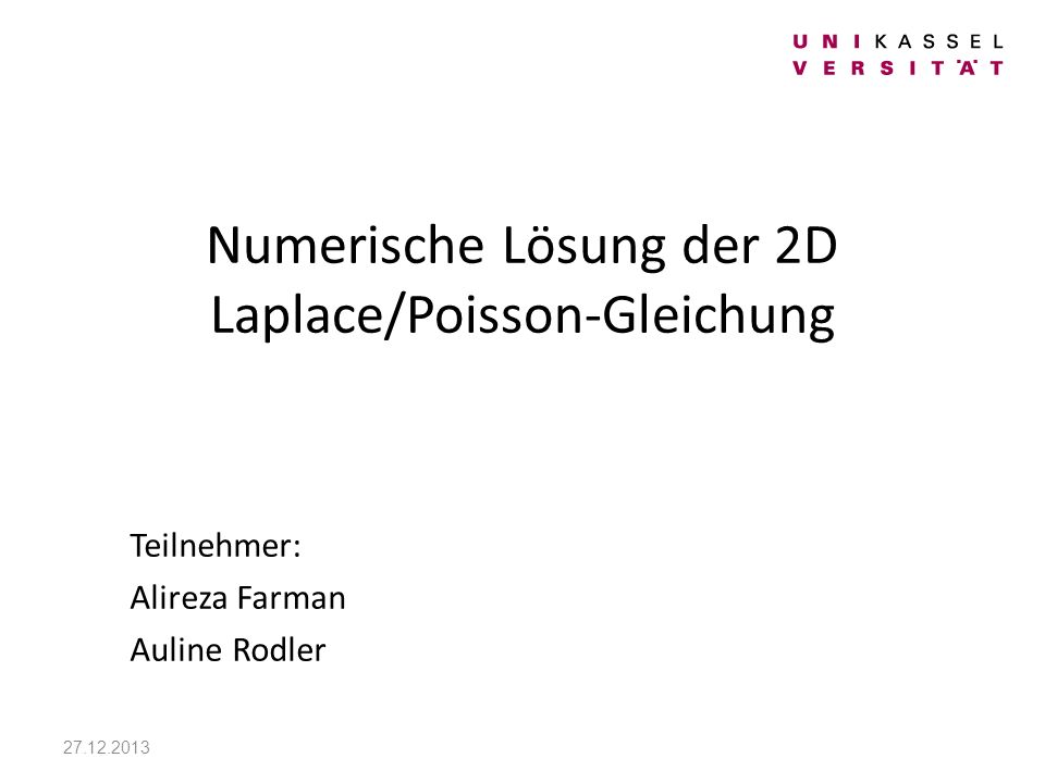Numerische Lösung der 2D Laplace/Poisson-Gleichung