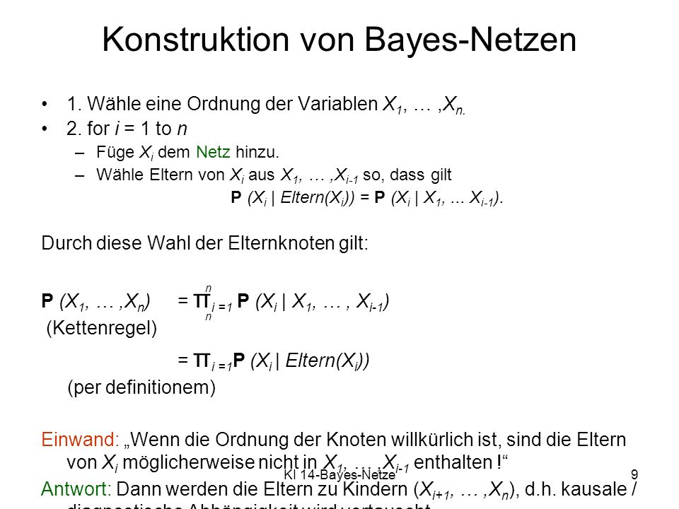 Konstruktion von Bayes-Netzen