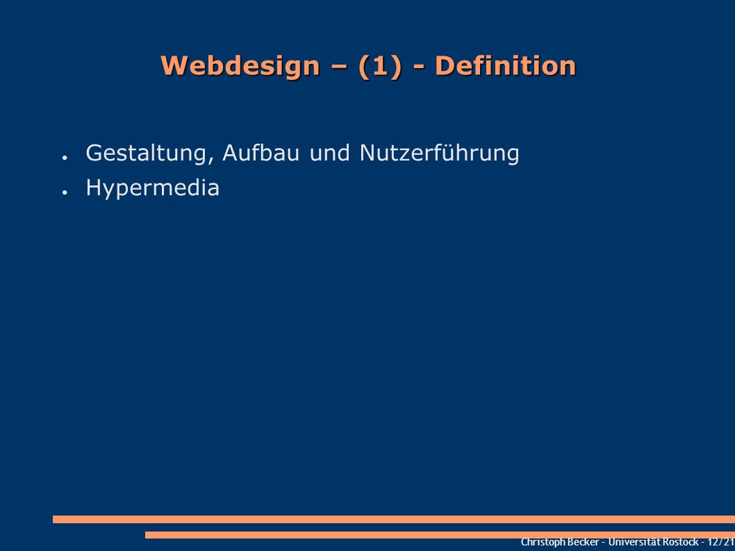 Webdesign – (1) - Definition