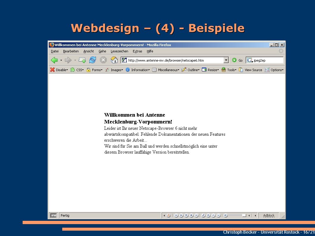 Webdesign – (4) - Beispiele