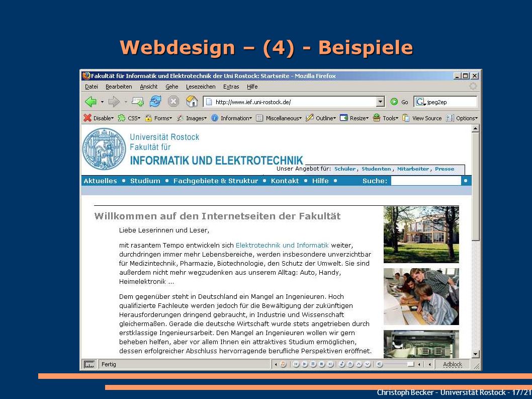 Webdesign – (4) - Beispiele