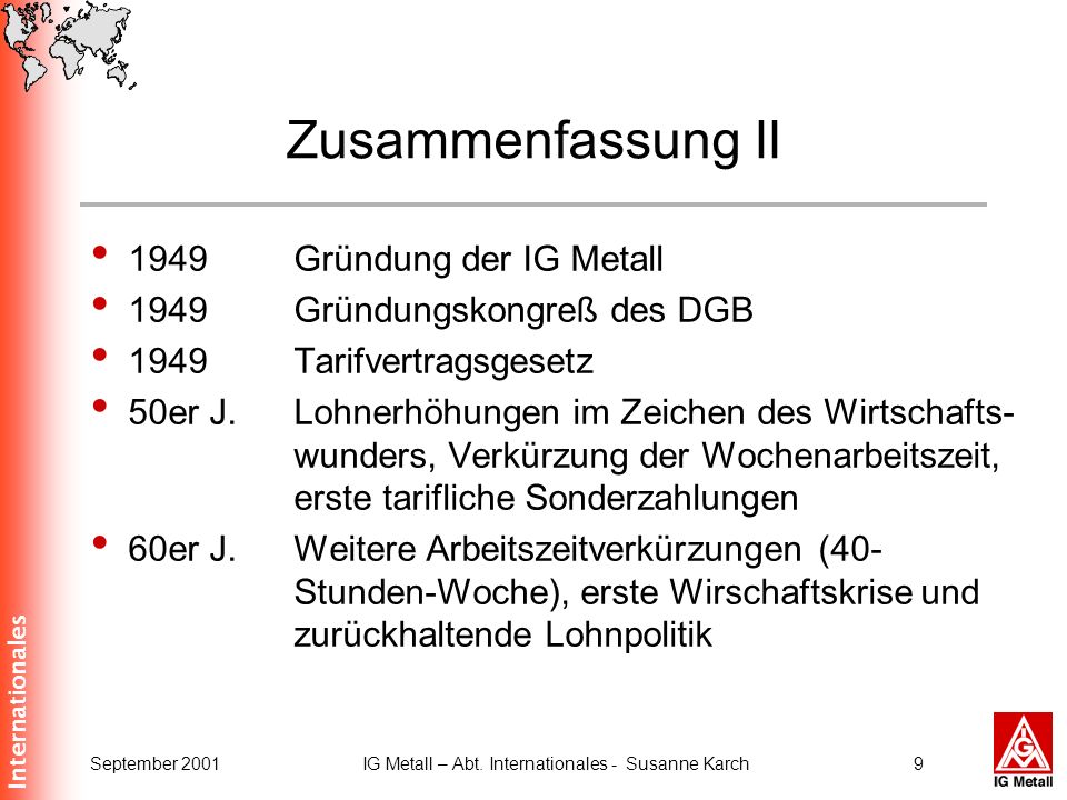 IG Metall – Abt. Internationales - Susanne Karch
