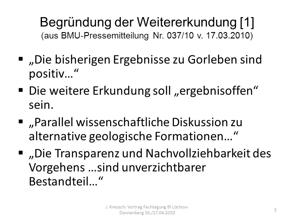 J. Kreusch: Vortrag Fachtagung BI Lüchow-Dannenberg 16./