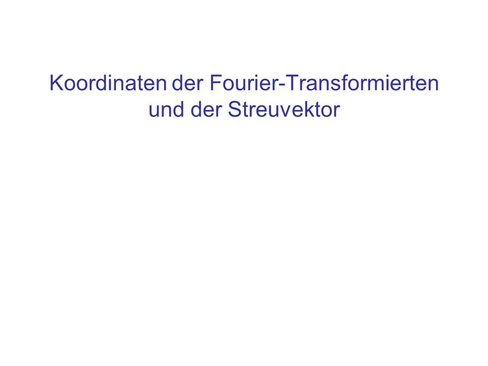 Koordinaten der Fourier-Transformierten und der Streuvektor