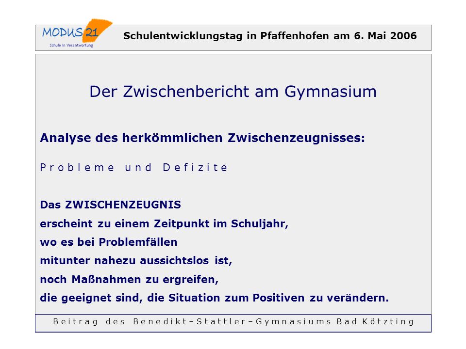 Schulentwicklungstag in Pfaffenhofen am 6. Mai 2006