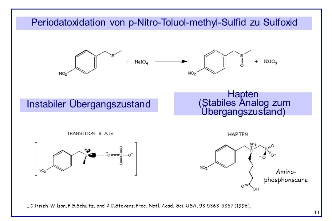 Periodatoxidation von p-Nitro-Toluol-methyl-Sulfid zu Sulfoxid