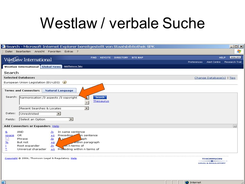 Westlaw / verbale Suche