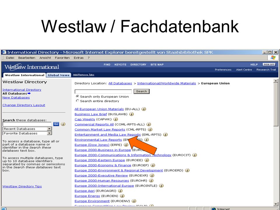 Westlaw / Fachdatenbank