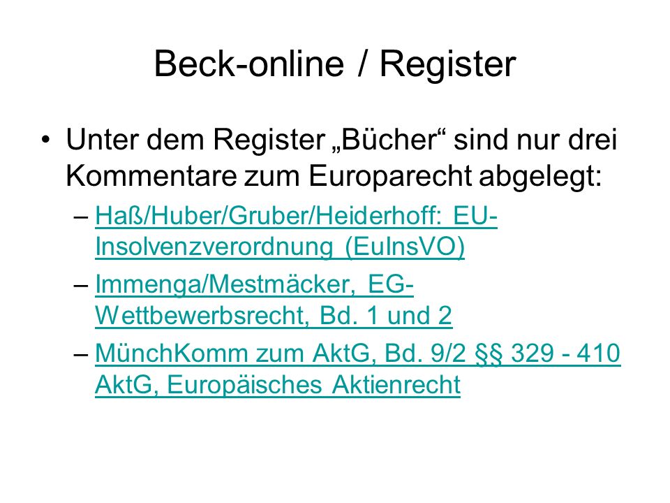 Beck-online / Register