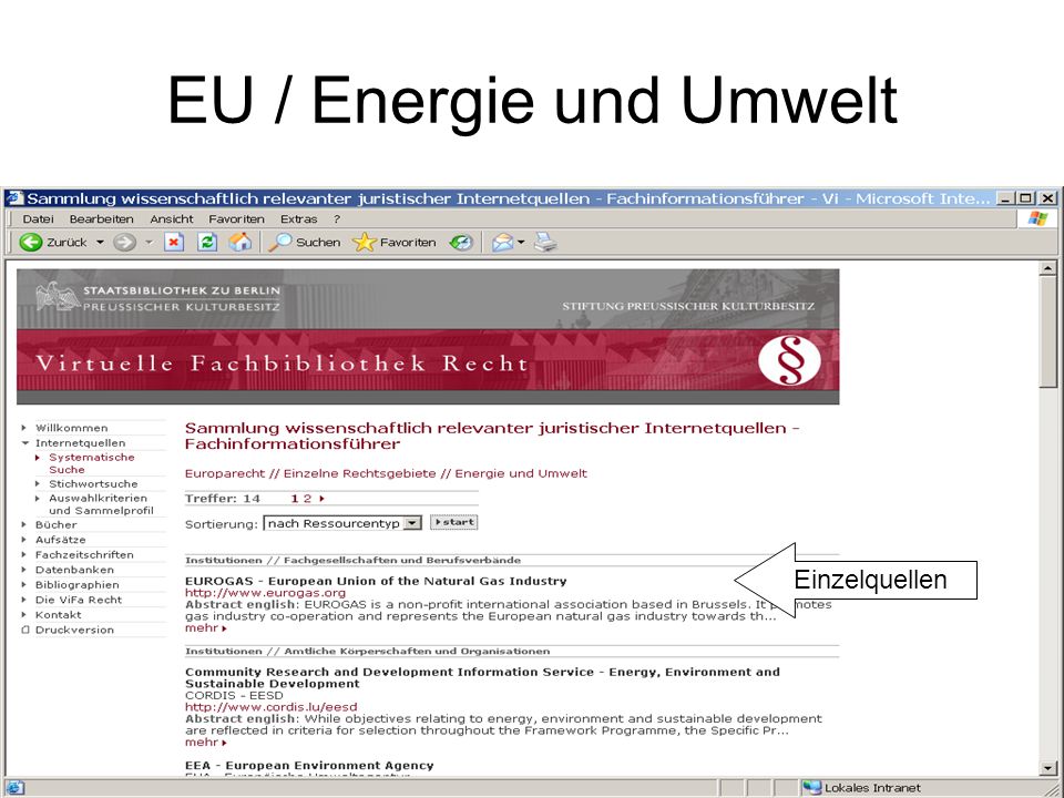 EU / Energie und Umwelt Einzelquellen