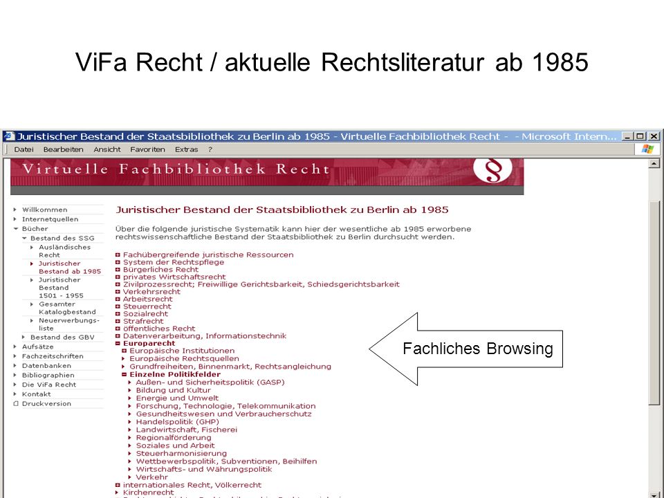 ViFa Recht / aktuelle Rechtsliteratur ab 1985