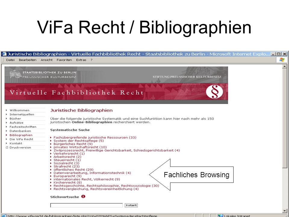 ViFa Recht / Bibliographien