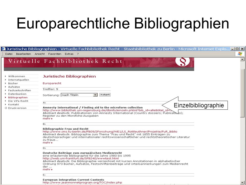 Europarechtliche Bibliographien