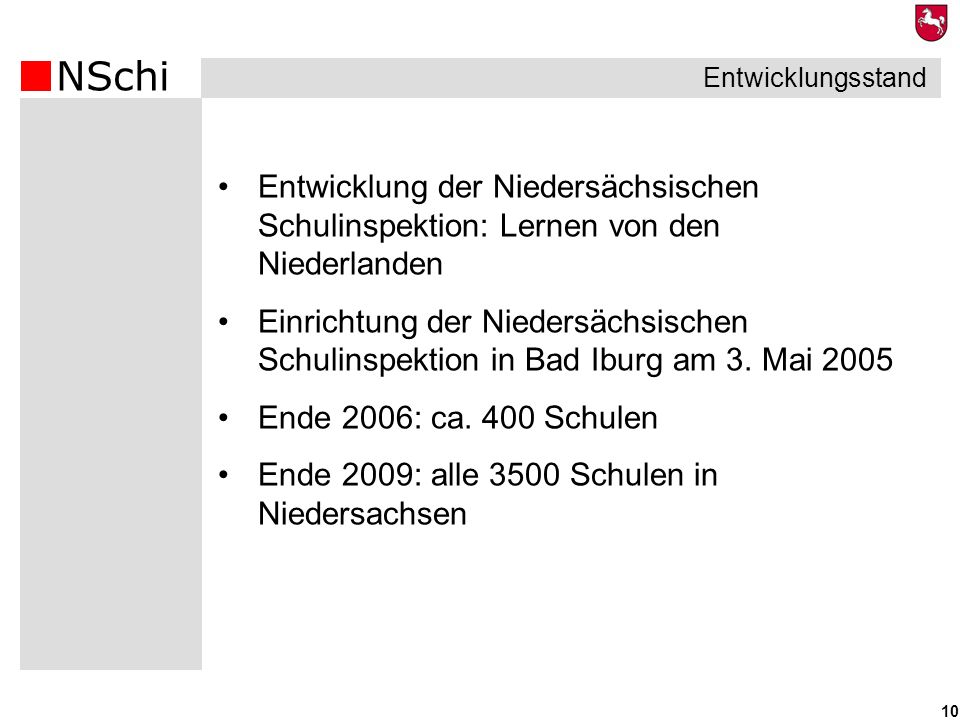 Ende 2009: alle 3500 Schulen in Niedersachsen