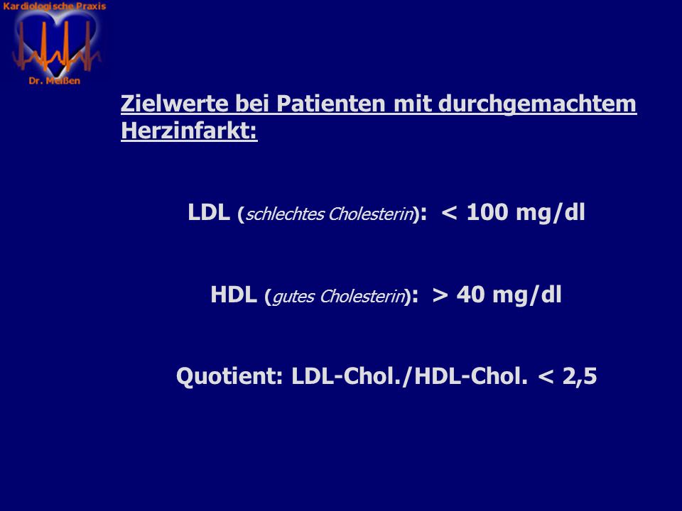 Quotient: LDL-Chol./HDL-Chol. < 2,5