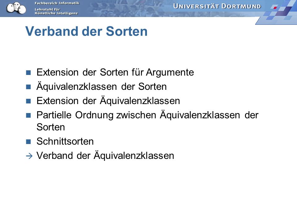 Verband der Sorten Extension der Sorten für Argumente