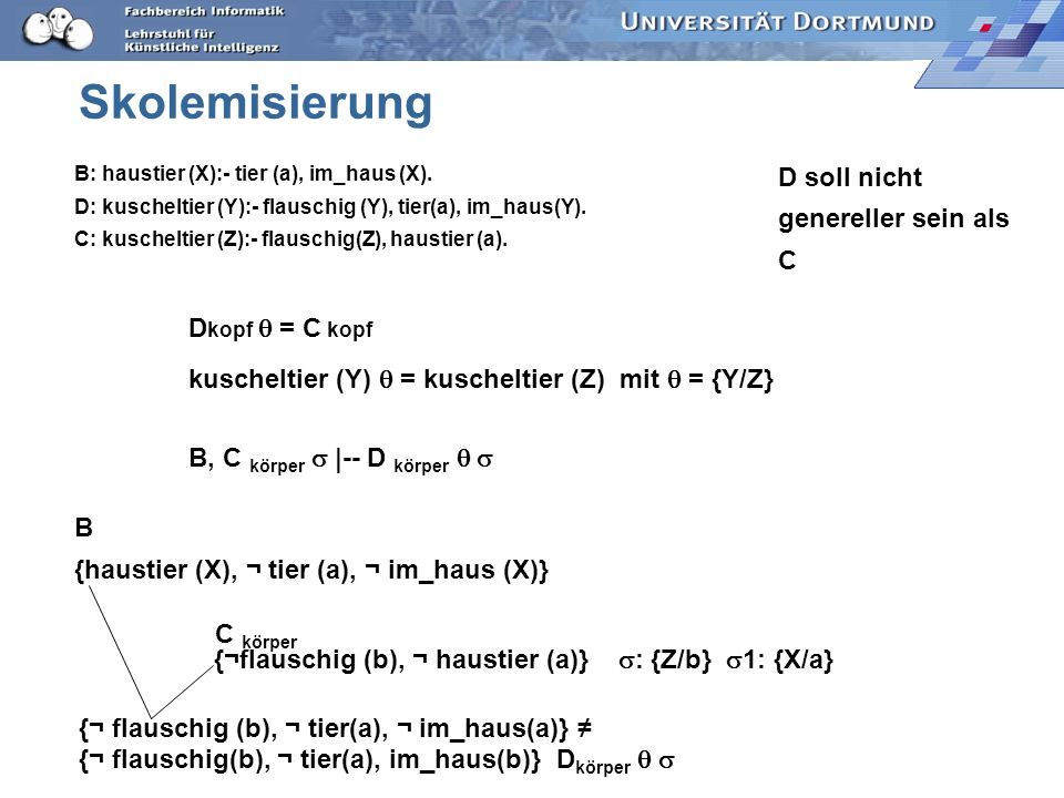 Skolemisierung D soll nicht genereller sein als C Dkopf q = C kopf
