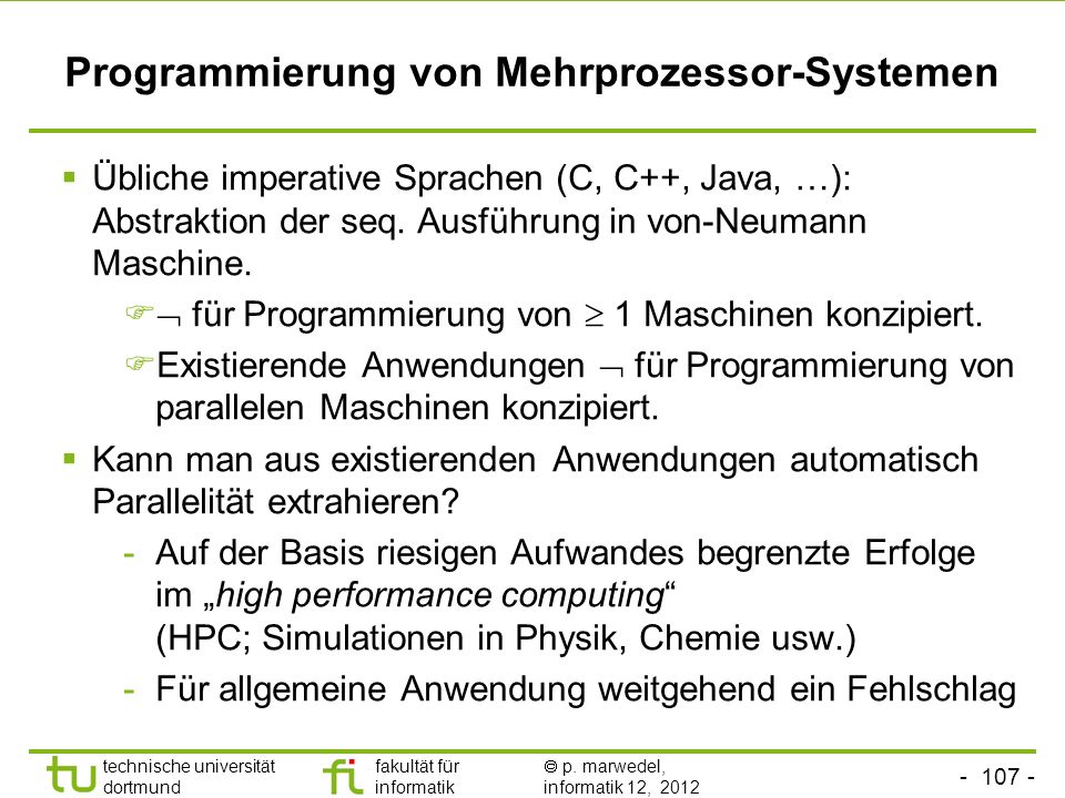 Programmierung von Mehrprozessor-Systemen